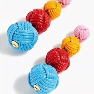 J.Crew Love Knot Drop Earrings Brilliant Peony